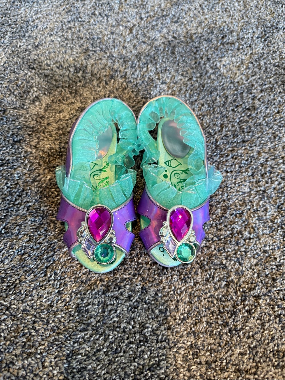 Disney Ariel Girls Purple and Teal Gem-Accent Dress Shoes